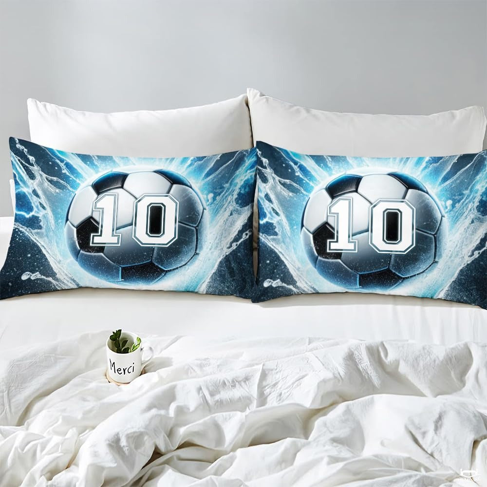 Custom Soccer Ball with Lightning Splash Comforter Set
