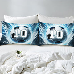 Custom Soccer Ball with Lightning Splash Comforter Set