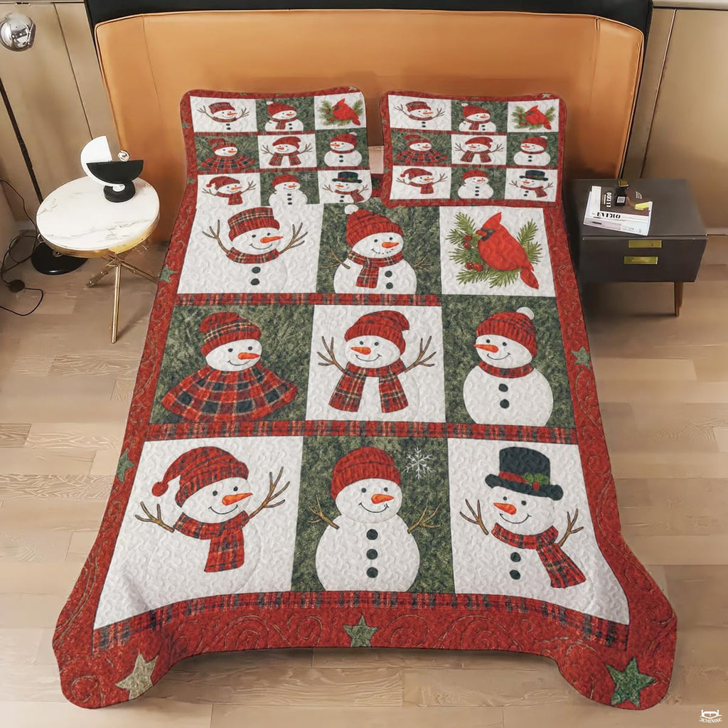 Side view of holiday bedding set showing comprehensive decorative pattern coverage in natural light.