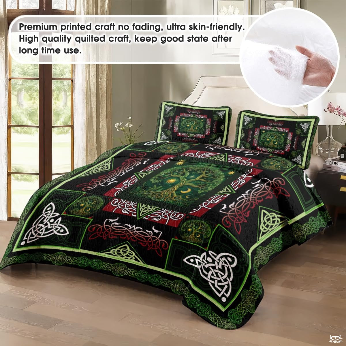 Personalized Celtic Yggdrasil Tree of Life Quilt Sets, Bedroom Decor