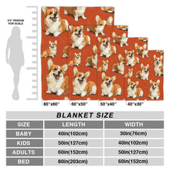 Terracotta dog pattern bedding showcasing repeating seated and resting Welsh Corgis.