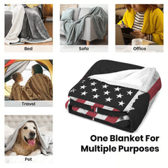 Bigfoot pine forest blanket spread across cabin living space