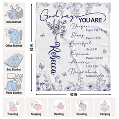 Full graphic layout of the botanical faith verse throw blanket.