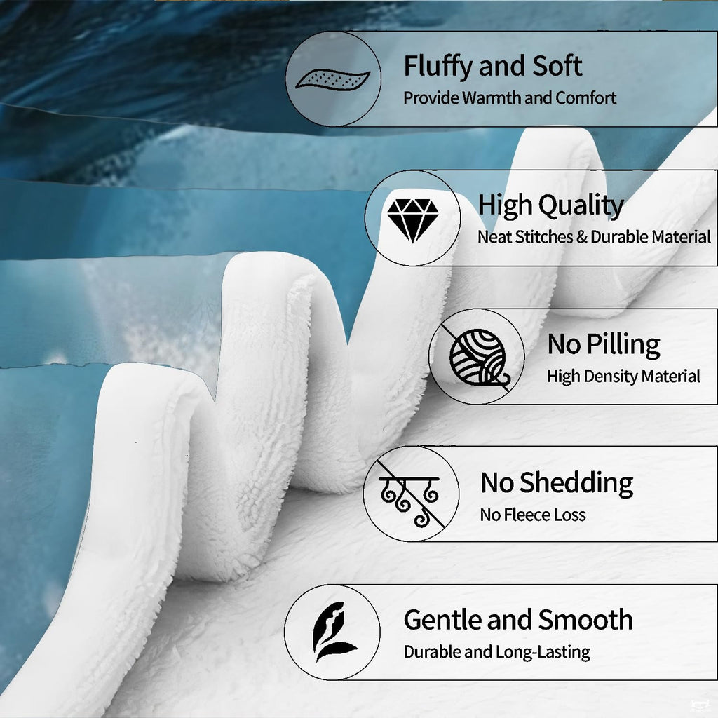 Texture diagram highlighting the plush layers of the frost dragon throw blanket.
