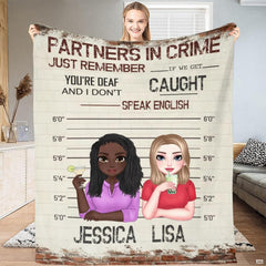 Best friends police lineup friendship blanket front display
