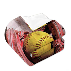 Teal Yellow Softball Bedding Set – Stylish Sports Bedroom Decor Comforter for Girls & Women, Perfect for Softball Fans, Available in Twin, Queen, King Sizes