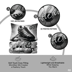 Custom Soccer Ball Cleats Personalized Comforter Set, Machine Washable
