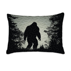 Matching pillowcase detail for woodland bedding set featuring coordinating moonlit Bigfoot artwork