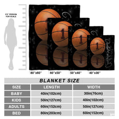 Reflection basketball blanket size chart