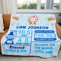 Close view of illustrated floral crown monkey and balloons graphic