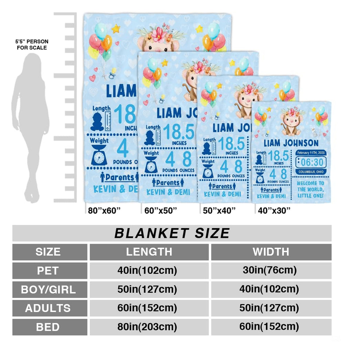 Floral crown baby monkey blanket neatly folded in nursery space