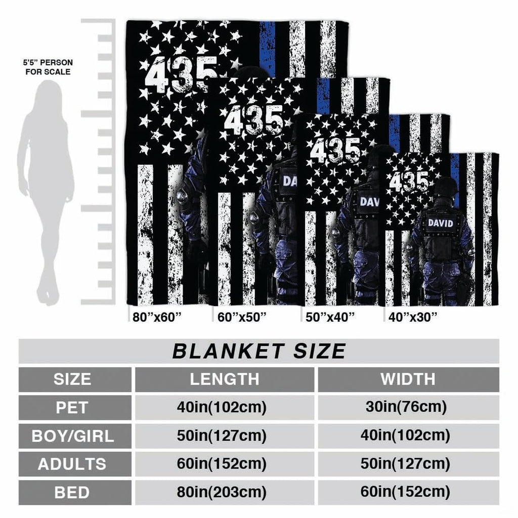 Police officer tribute flag blanket styled across contemporary bed