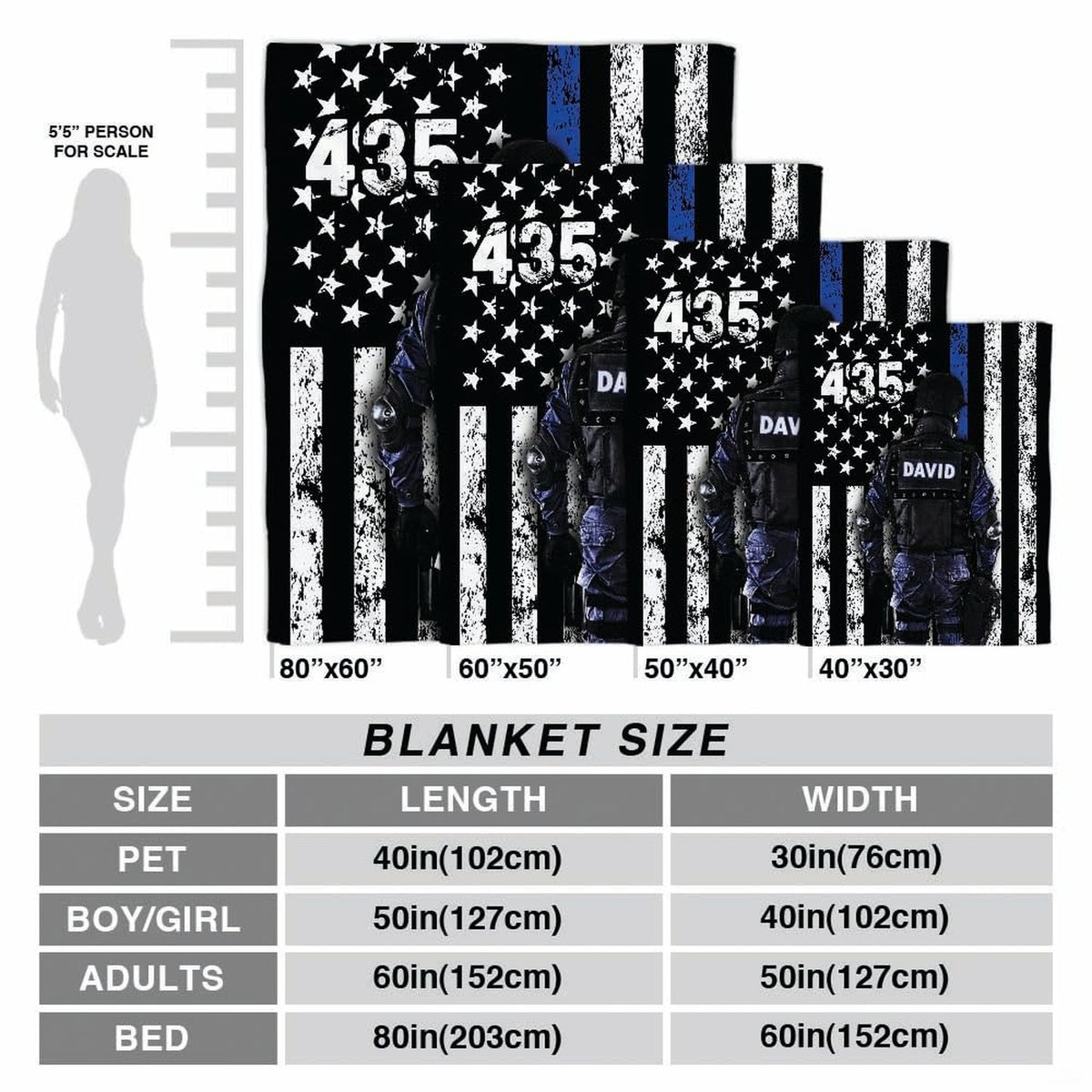 Police officer tribute flag blanket styled across contemporary bed