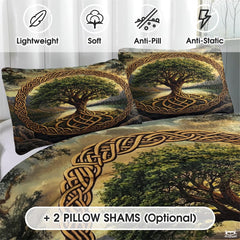 Custom Celtic Tree of Life Quilt Set with Intertwined Roots Design
