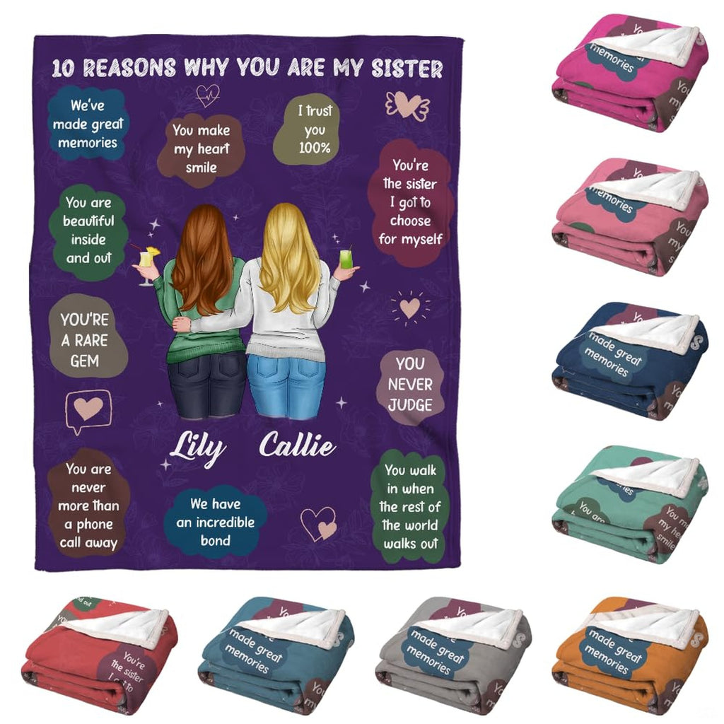 Sisterhood affirmations and companions graphic blanket front display