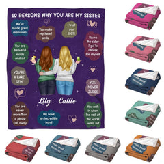 Sisterhood affirmations and companions graphic blanket front display