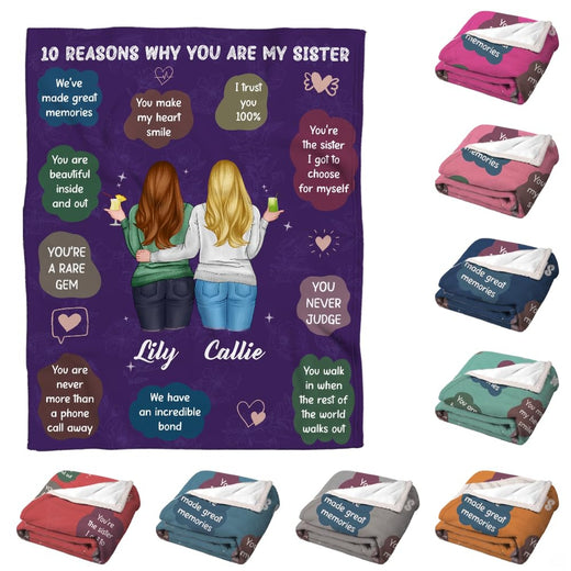 Sisterhood affirmations and companions graphic blanket front display