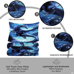Galaxy Dragon Comforter Throw & Blanket - Twin to King Sizes, Ultra-Soft Lightweight, Animal Gifts for Dragon Lovers