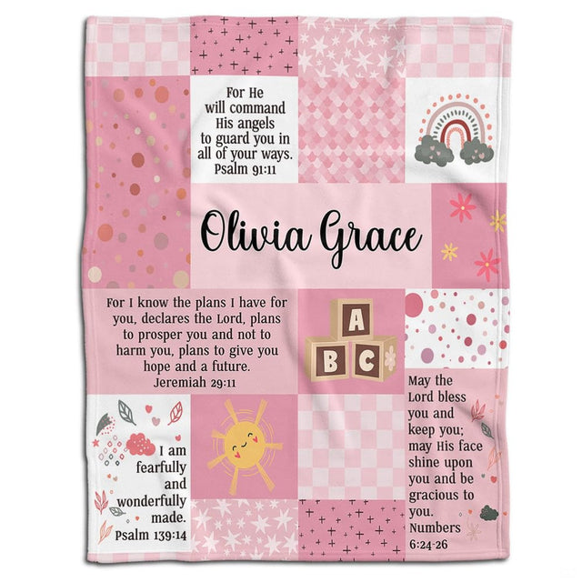 Pink floral bedding set featuring patchwork collage art with blush blossoms and a boho rainbow