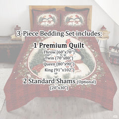 Christmas Bedding Quilt – Soft Microfiber Holiday Bedspread, Lightweight Winter Bedding, Cozy Xmas Quilts for Couch, Bedroom & Seasonal Home Decorations (Christmas Quilt-DS12)