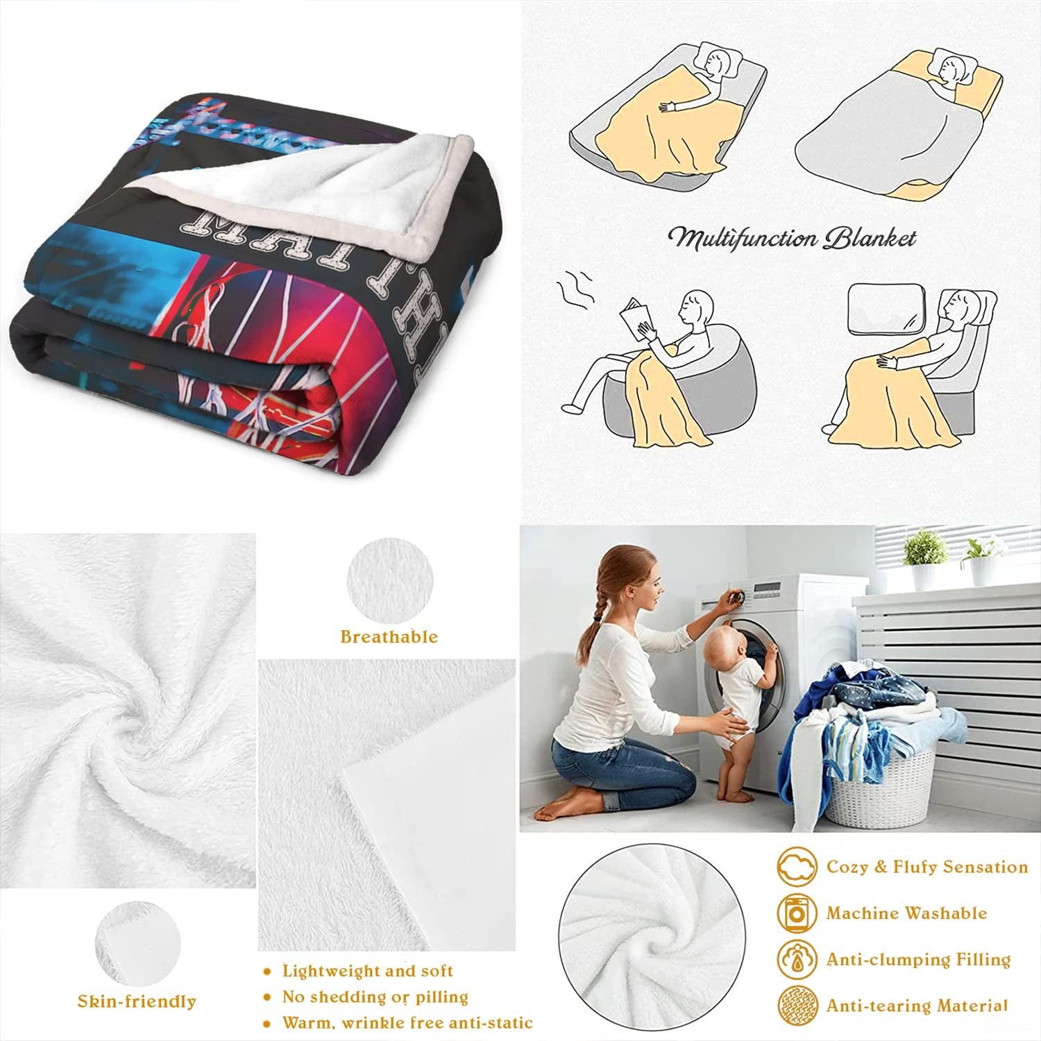 Personalized Basketball Hoop with Net Close Up Blanket with Name and Number
