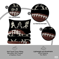 Custom Football Players and Large Football Close Comforter