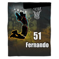 Personalized Basketball Player Blanket with Name and Number