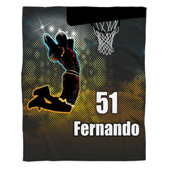 Personalized Basketball Player Blanket with Name and Number