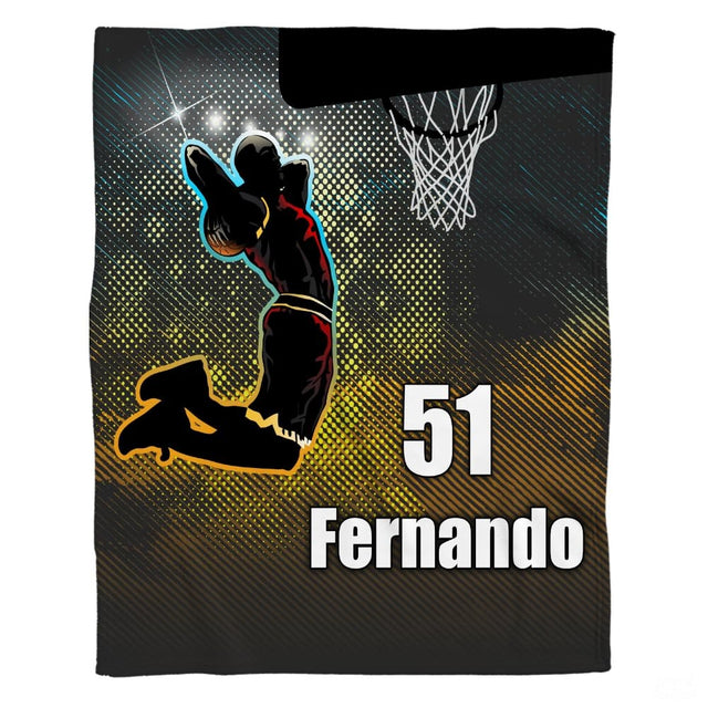 Personalized Basketball Player Blanket with Name and Number