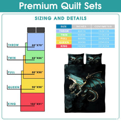Full teal and black flying dragon fantasy design