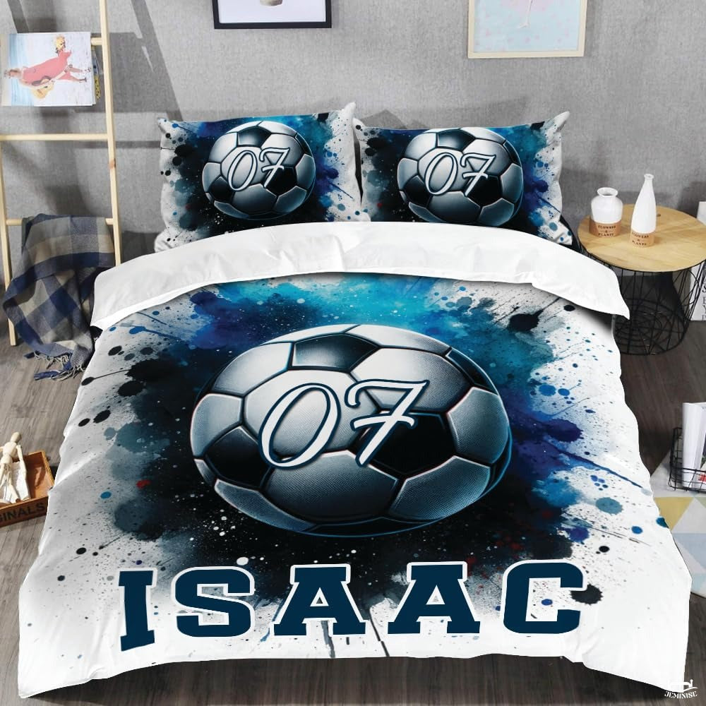 Custom Soccer Ball with Number 07 Comforter Set, Machine W - Design 17
