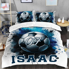 Custom Soccer Ball with Number 07 Comforter Set, Machine W - Design 17