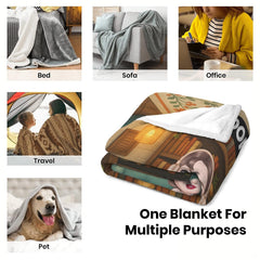 Personalized Cozy Room Sophia Bookworm Reading Girl Blanket - Book