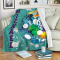 Pickleball art bedding set featuring colorful paint splatters and athletic collegiate lettering.