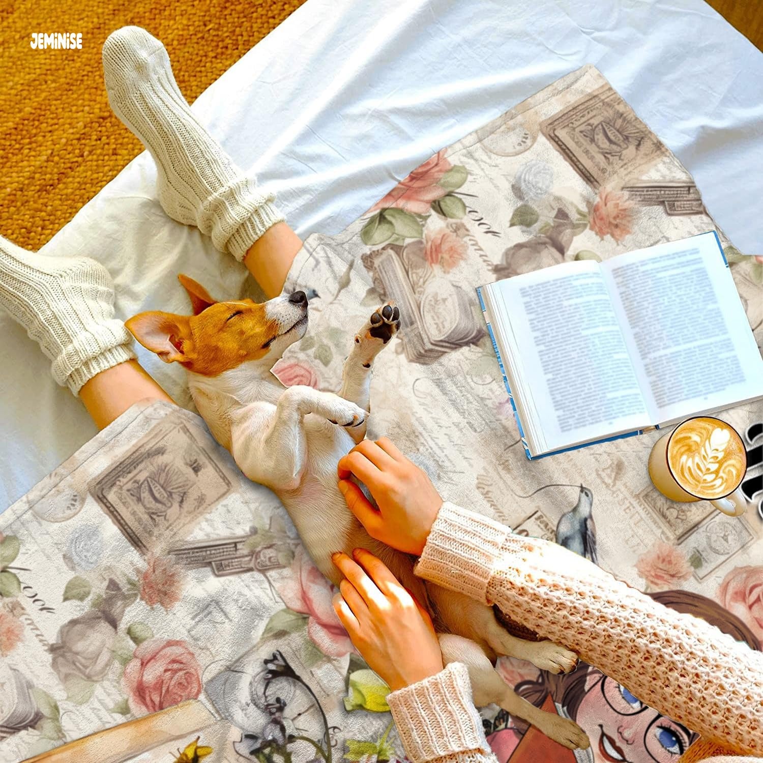 Jeminise Customized Reading Blanket for Book Lovers, Personalized Daughter Gift