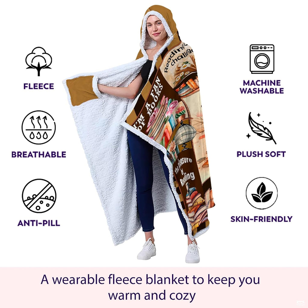 Lifestyle display of library collage throw blanket styled in a cozy study lounge
