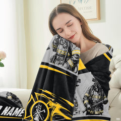 Overhead display showing full emergency service graphic design arrangement on Blanket.