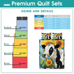 Jeminise Cat Farmhouse Quilt Set, Cozy Animal Bedding