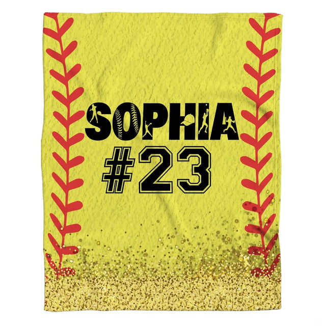Vivid optic yellow bedding set single graphic featuring athletic ball seam arcs and sparkling gold bottom gradient.