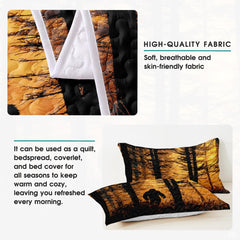 Personalized Bigfoot Sunset Forest Silhouette Quilt Sets