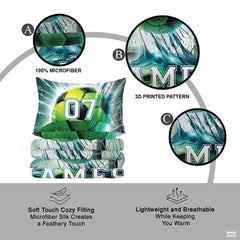 Custom Soccer Goal Splash Bedding Comforter Set, Machine Washable