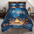 Personalized Bigfoot Campfire Night Forest Quilt Sets