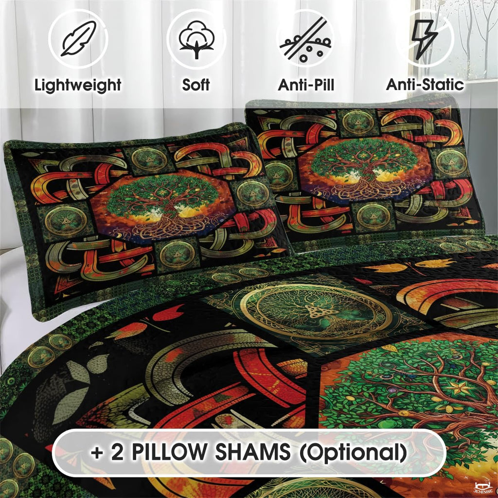 Personalized Celtic Tree of Life Yggdrasil Quilt Sets