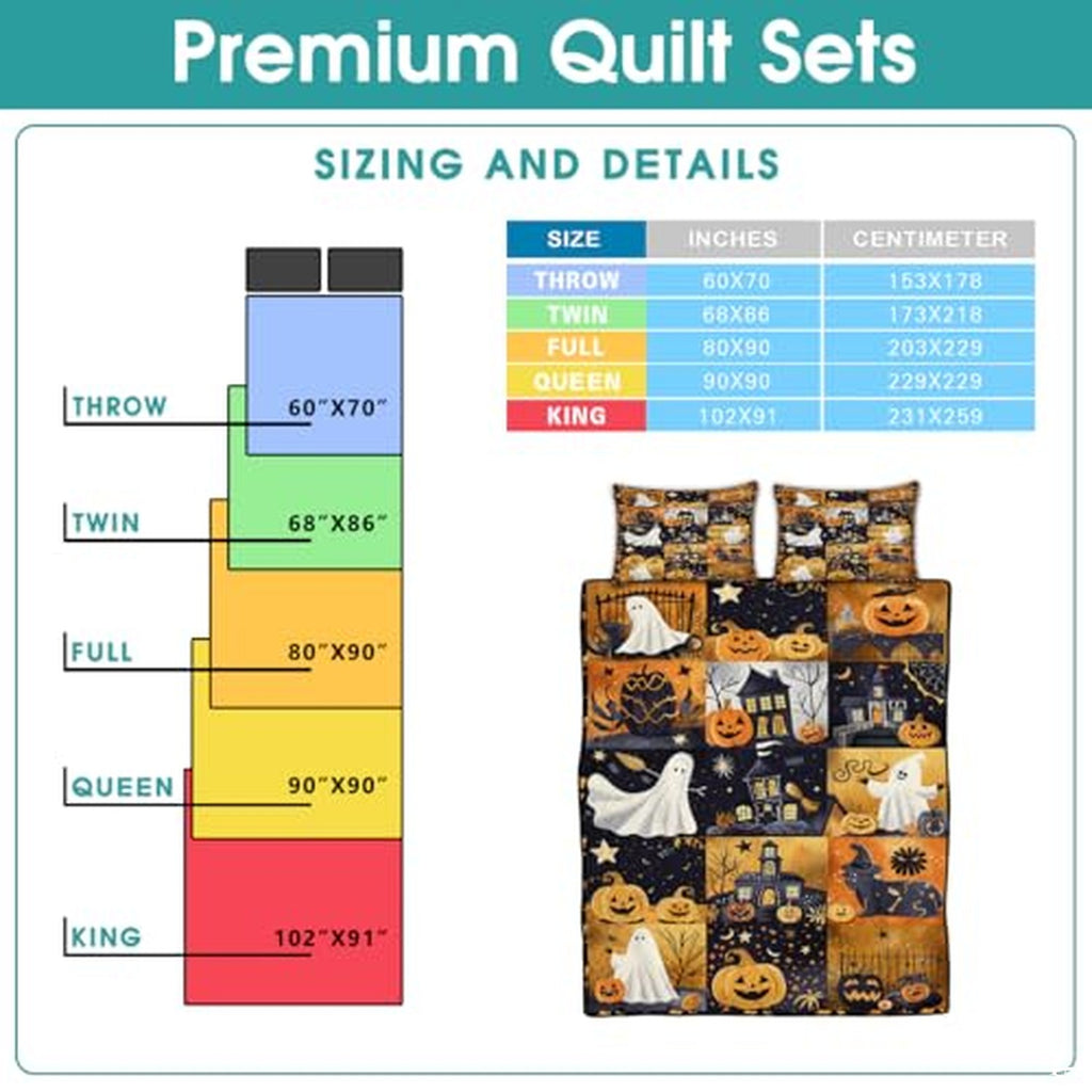 Witch Throw Quilt Set – Vintage Gothic Style Fall Bedspread for Autumn Bedroom Decor, Halloween Witch Bedding with Magical Patchwork Pattern, Soft Lightweight Quilt, Twin, Full, Queen Sizes (Color 12)