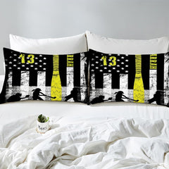 Softball Lover Comforter Set – Teal & Yellow Ball Sports Theme Bedding for Girls, Women and Teens, Soft Cozy Decorative Bedroom Set in Twin, Queen, King