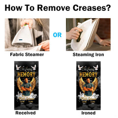Two-panel graphic illustrating handheld smoothing methods for removing surface folds and creases.