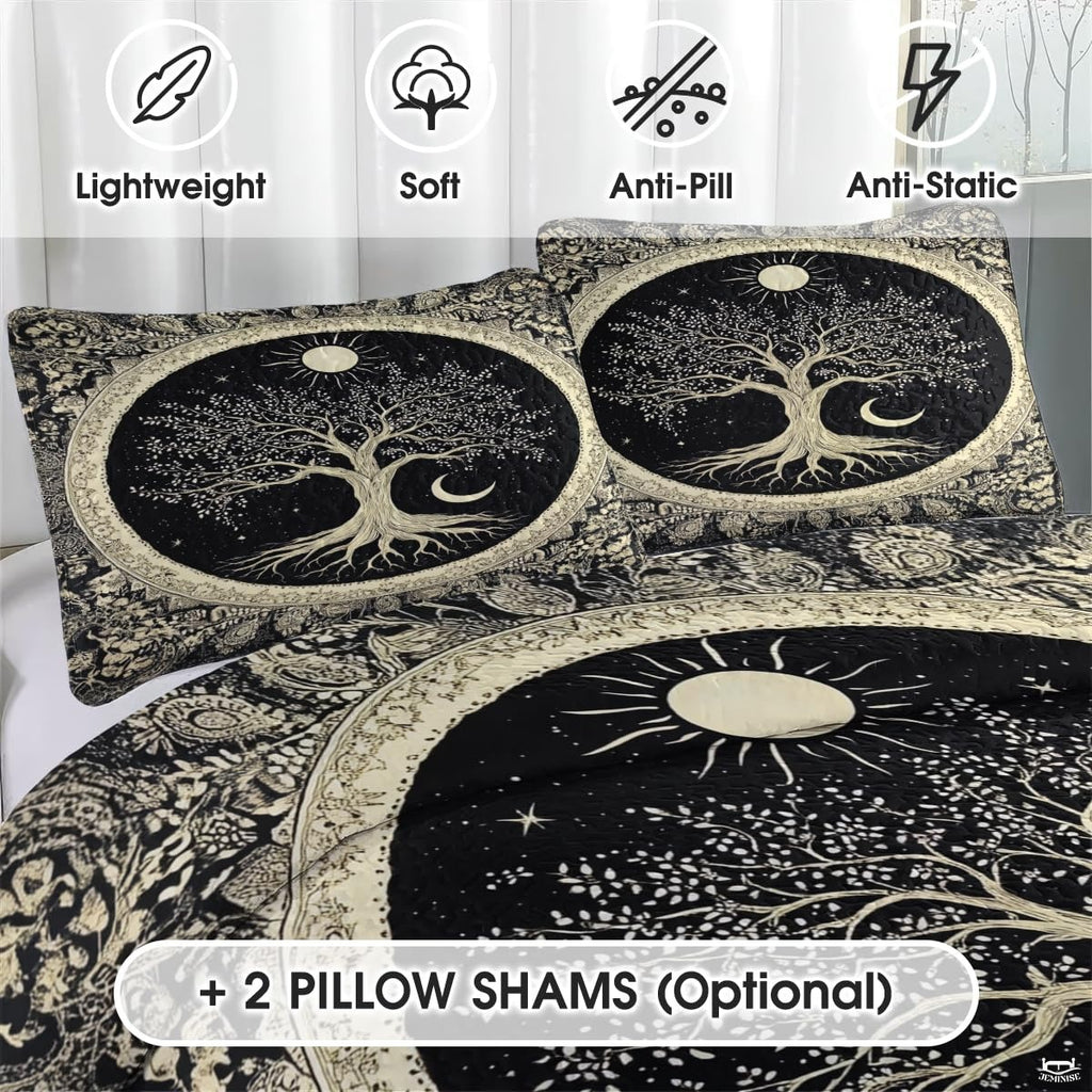 Personalized Vintage Yggdrasil Tree of Life Quilt Sets
