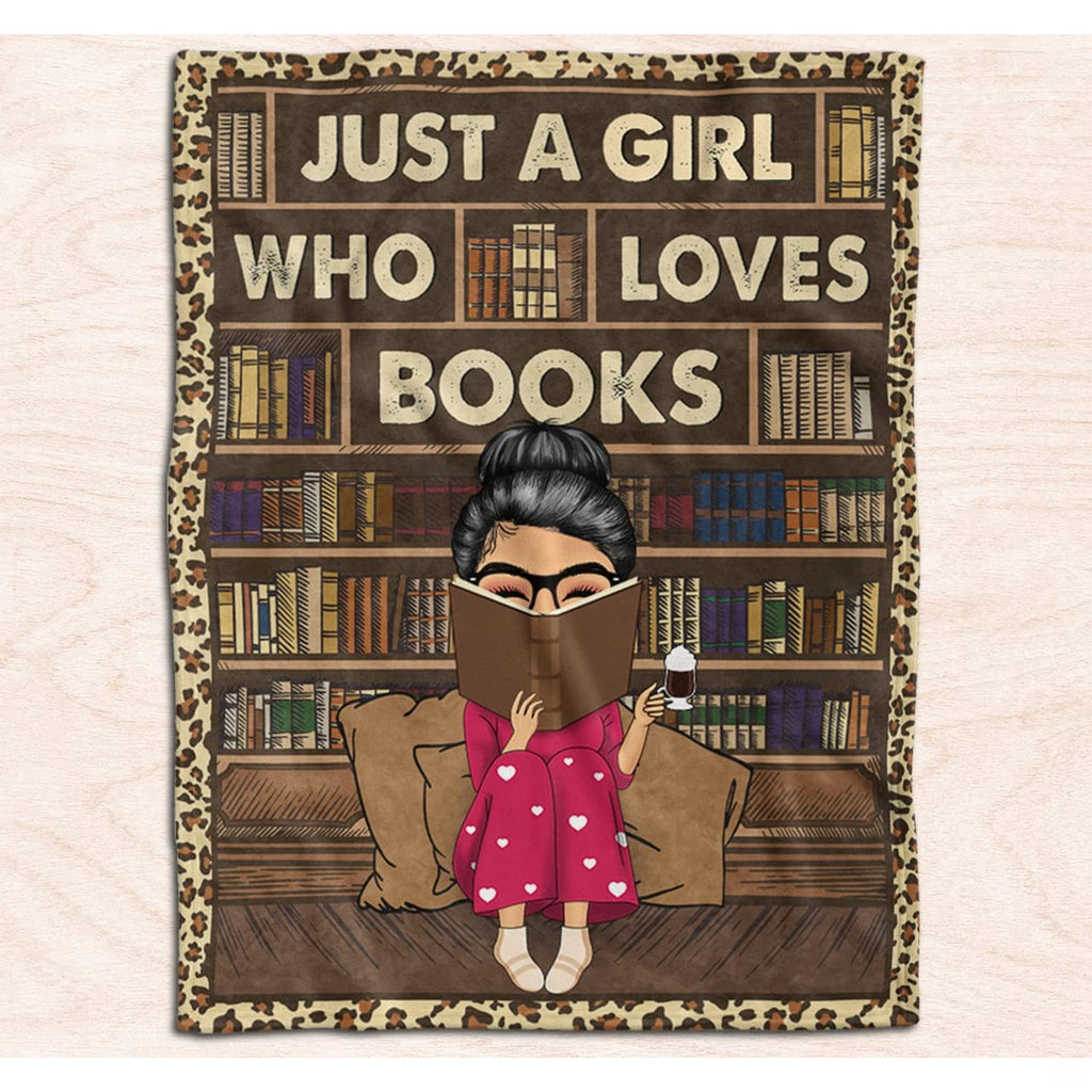 Mockup presentation displaying black-haired reader in pink pajamas before bookshelf with leopard trim.