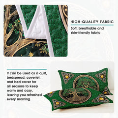 Personalized Yggdrasil Tree of Life Quilt Sets, Machine Washable