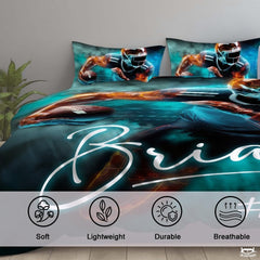 Custom Football Player Running Sideways Comforter